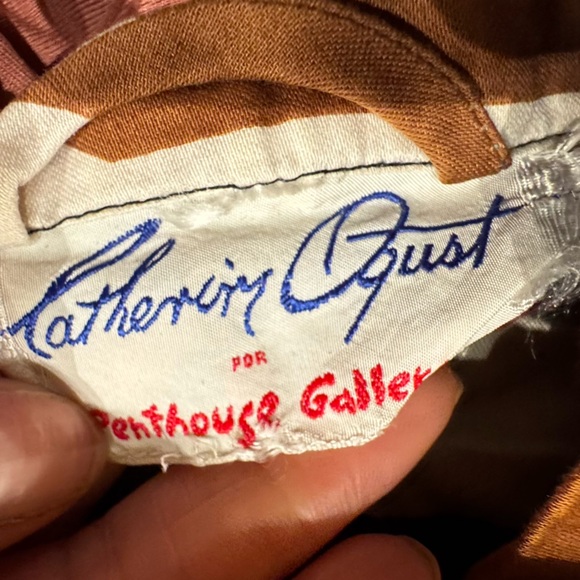 Vintage Catherine Oqust Black and Cream Dress Guessimate Size Medium Maybe Large - Picture 11 of 12